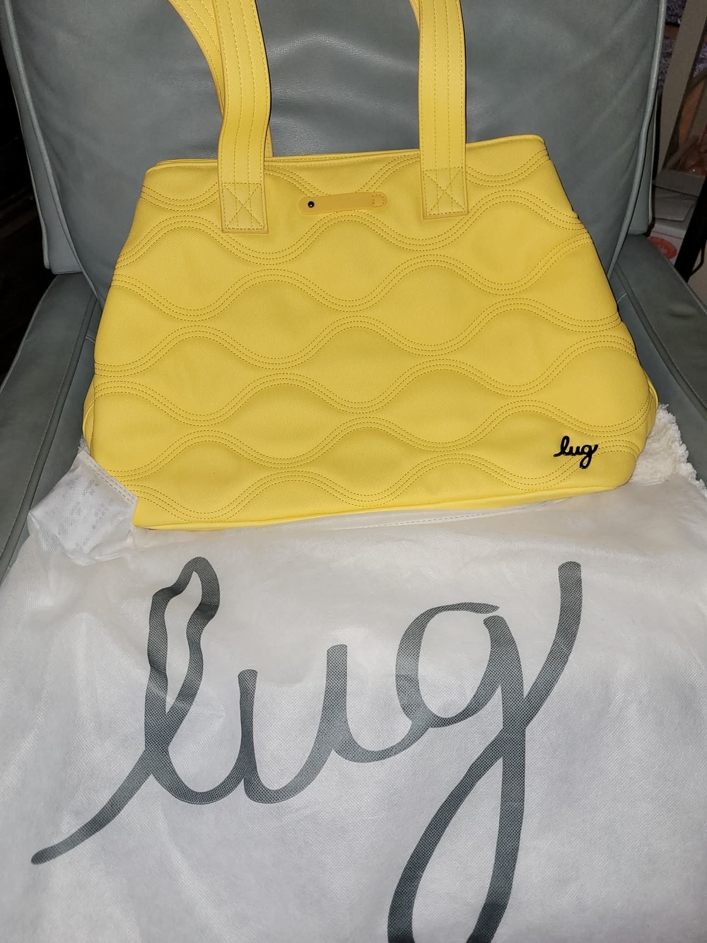 lug Tempo Matte Luxe VL Quilted Wave Tote. Banana Ice Pop